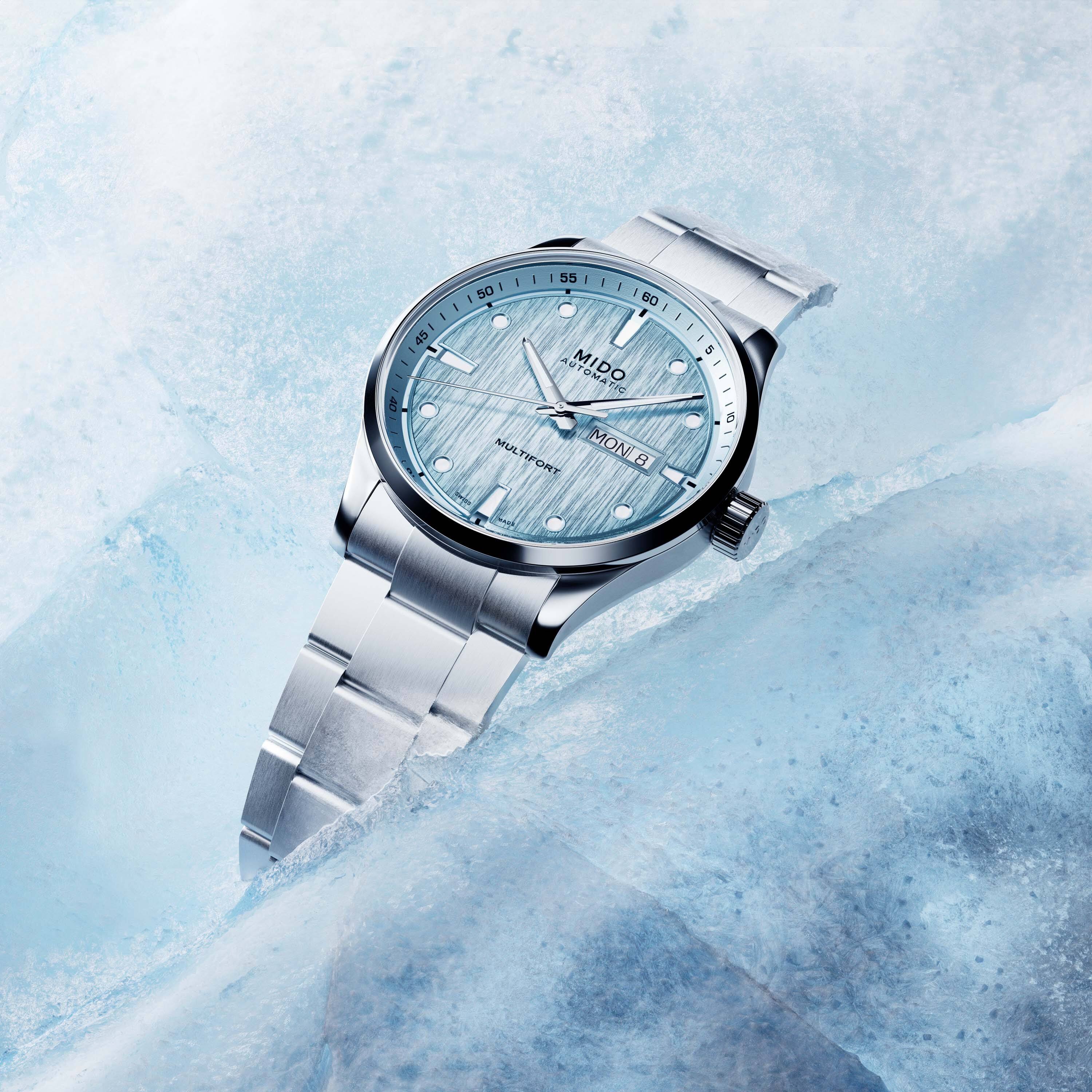 瑞士美度表舵手系列千禧腕表-冰川藍(lán)耀目上市 冰封雪境，凝結(jié)腕間