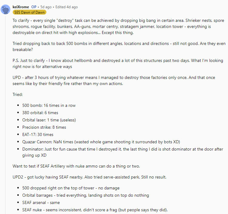 開(kāi)發(fā)者表示《地獄潛者2》新增的直升機(jī)工廠只能用地獄炸彈摧毀