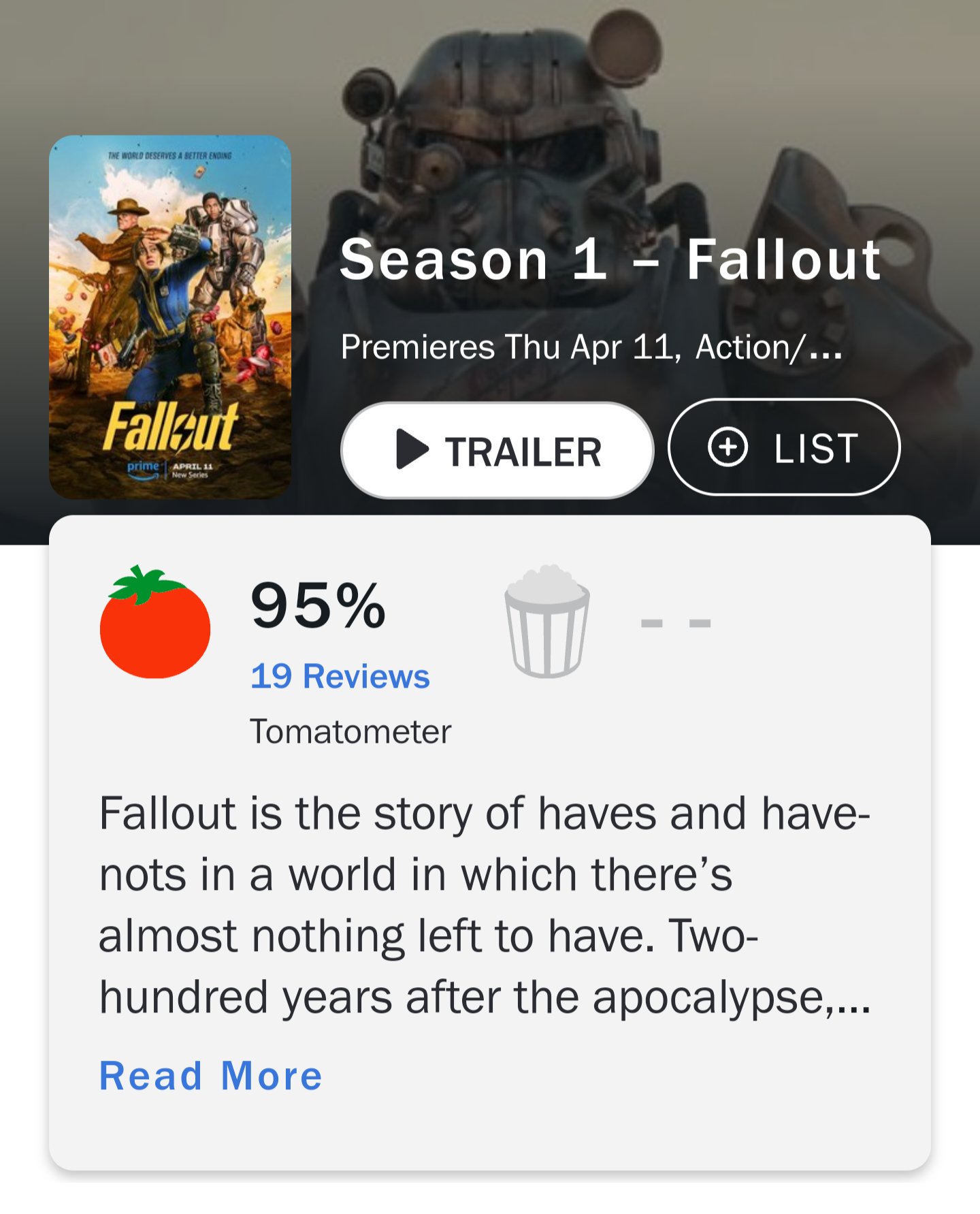 《輻射》真人劇口碑大爆！IGN 9分 爛番茄95%好評