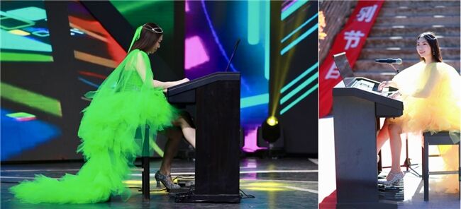 晏敏敏詞曲編唱雙排鍵演奏《炫彩中國 幸福無限》傳遞青春幸福旋律