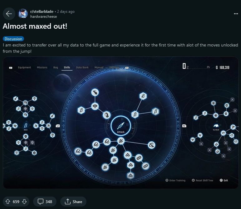 玩家《星刃》試玩版耗時(shí)60小時(shí) 升滿女主角所有技能