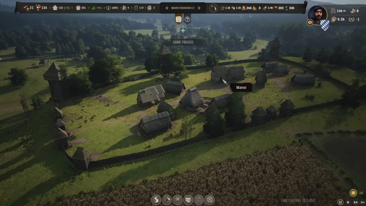 《莊園領(lǐng)主》開發(fā)者提醒玩家：暫時不要強行建城墻