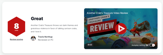 《蟹蟹尋寶奇遇》IGN&PC Gamer 雙8分