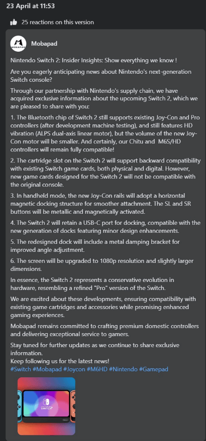 曝Switch 2具備完全向后兼容性！硬件只是一次