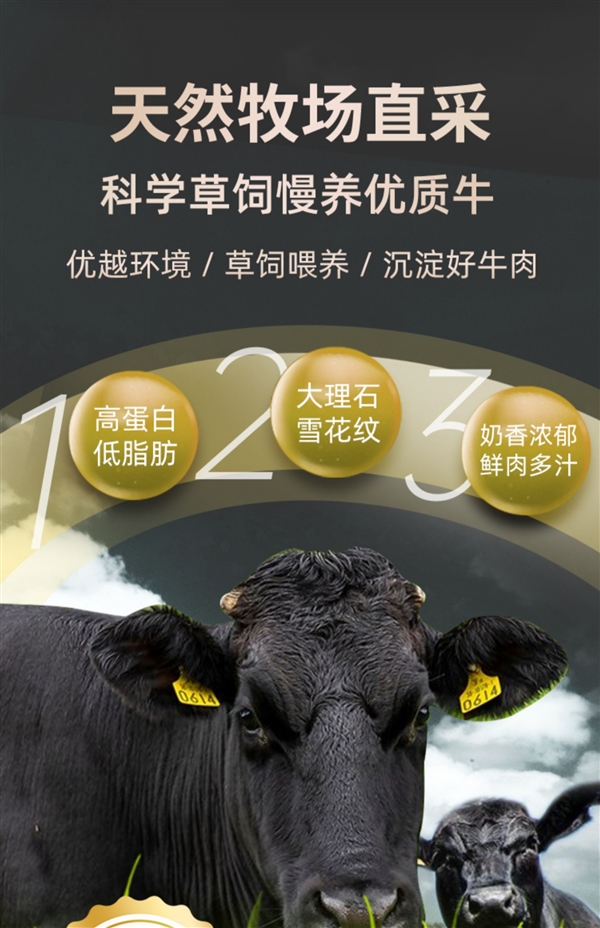 巴西進(jìn)口 牛和正原切牛排129元2.4斤狂促（送醬料、減170元）