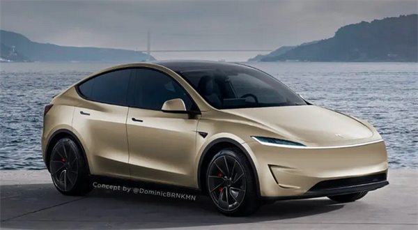 國產(chǎn)味十足！新款特斯拉Model Y效果圖曝光：換裝貫穿式星環(huán)大燈