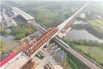 長146米！世界首座四線高速鐵路轉(zhuǎn)體鋼箱桁組合橋旋轉(zhuǎn)就位