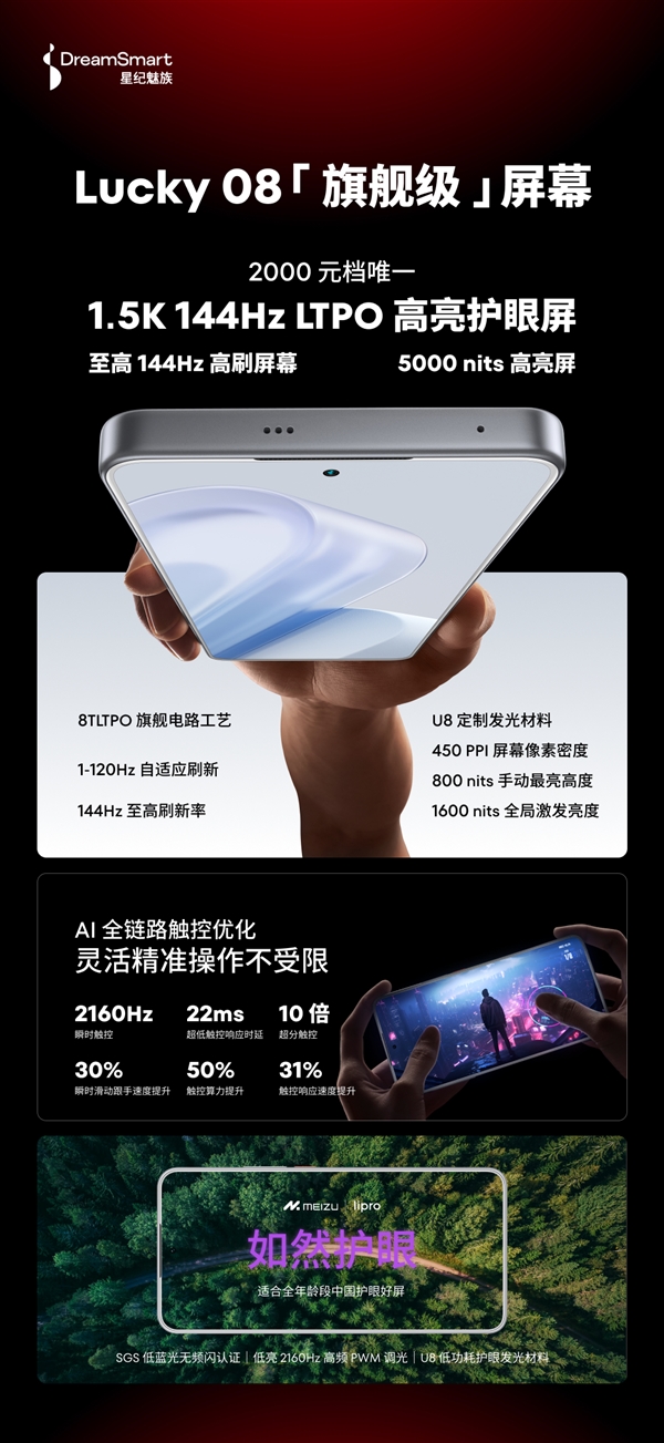 行業(yè)唯一的堅持！魅族Lucky 08星耀白采用白色屏幕面板