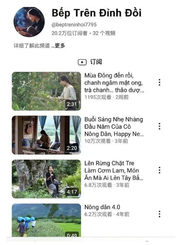 越南模仿李子柒的博主也停更了三年：前段時間剛回歸