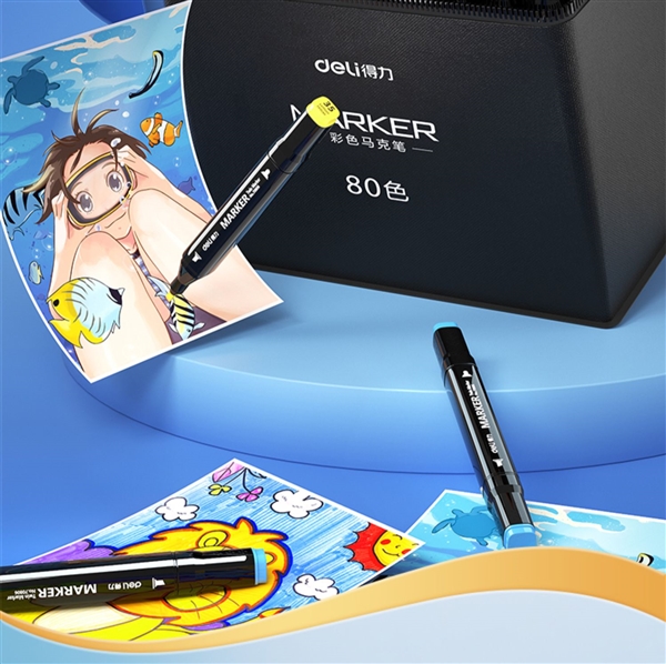 到手24支 得力雙頭馬克筆/水彩筆發(fā)車：券后僅需9元