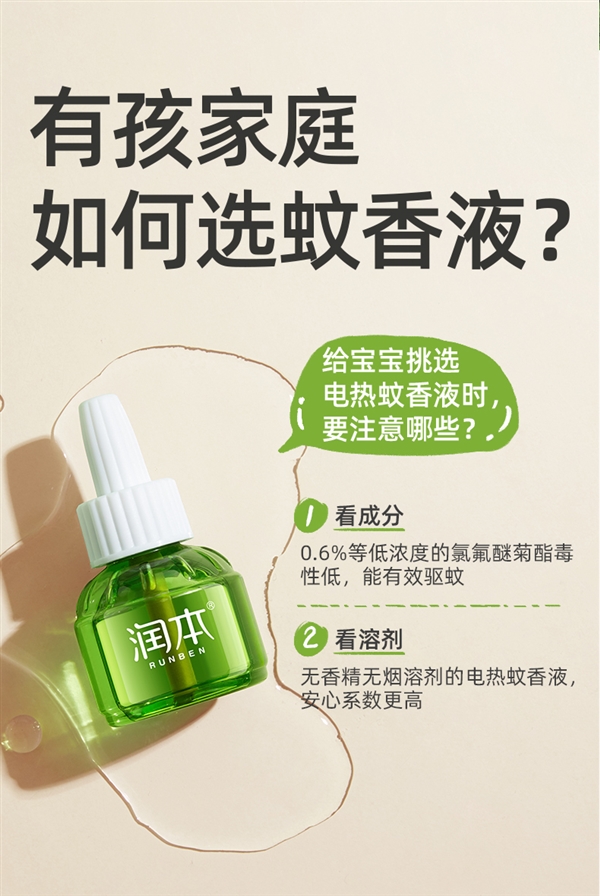 每晚僅約0.16元：潤(rùn)本蚊香液19元4 瓶+1器速囤