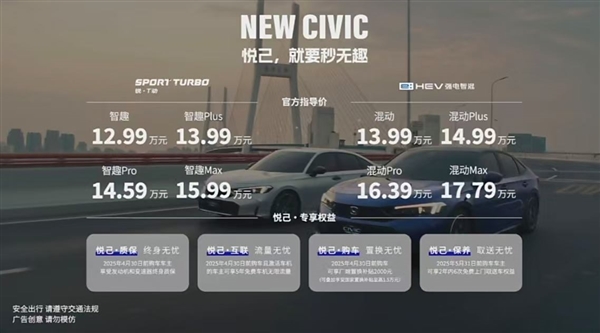 曾為年輕人的第一車 新款本田思域全面到店：售12.99萬起