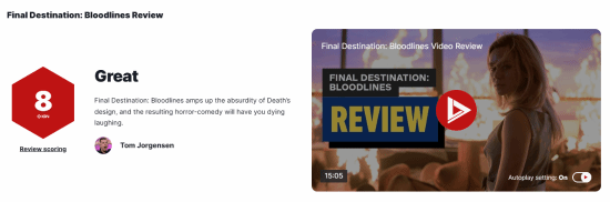 《死神來了6》IGN8分：荒謬的死亡設(shè)計(jì)又恐怖又搞笑