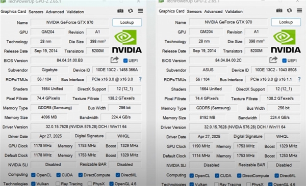 11年前的GTX 970升到8GB顯存游戲?qū)崪y：比原版快了40%！